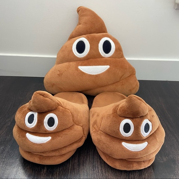 Emoji4you Other Emoji Poop Pillow And Slipper Size Ml Set Poshmark